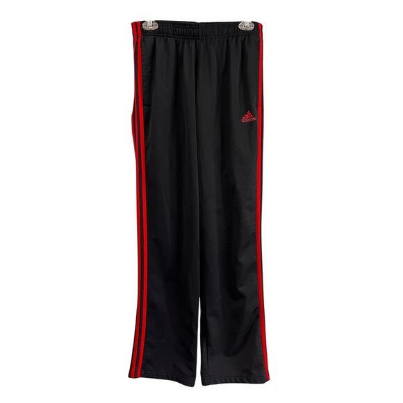 Adidas Track Pants Black Red Stripes Size Medium Joggers 3-Stripes Mens Medium - Picture 1 of 11